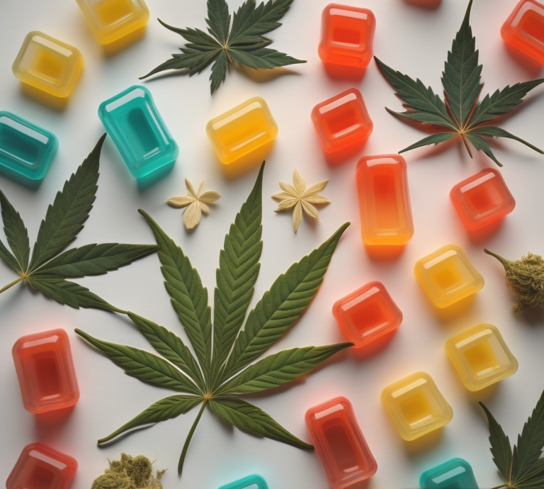 wholesale marijuana flower florida with cannabis gummy edibles and leaves
